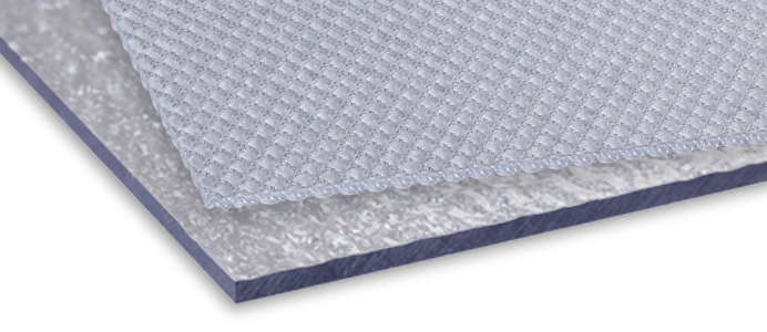 Surface textures of industrial grade polycarbonate sheets